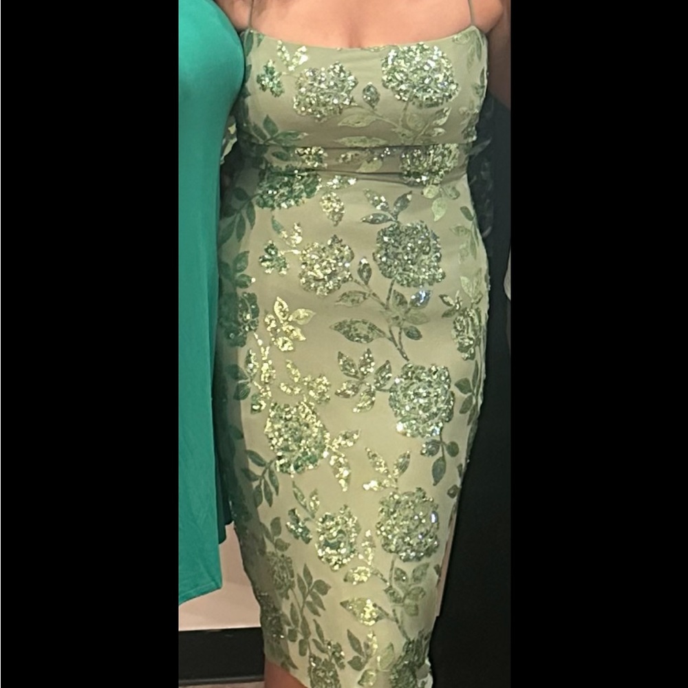 Windsor Sparkling Green Floral Midi Dress